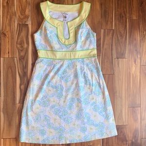 Lilly Pulitzer Flower Overlay Stitching Dress